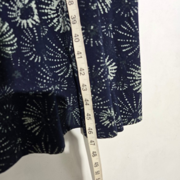 Pact Sz Small Organic Cotton Midi Dress Navy Blue Sunburst Print Pockets - Picture 3 of 8